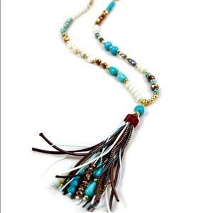 Lizou Turquoise Bead Necklace